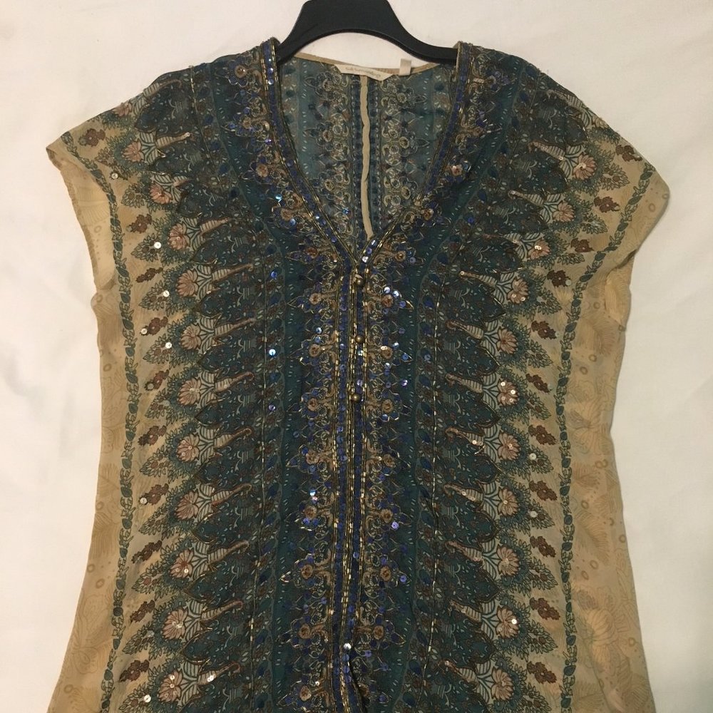 Beautiful sheer peacock blouse